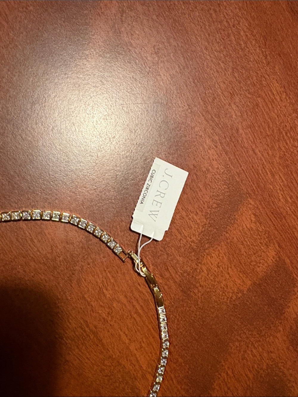 J. Crew Gold-Tone Clear Crystal Tennis Necklace - Picture 2 of 4
